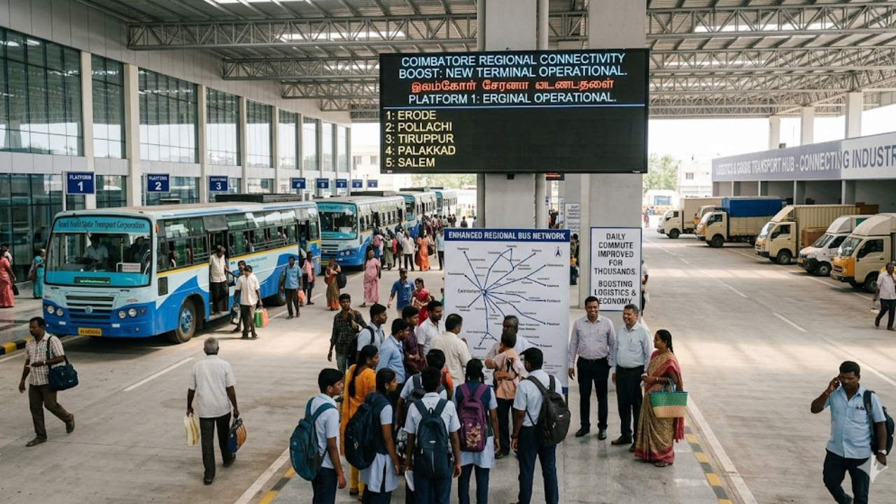Coimbatore Gets Rs 13 Crore Ukkadam Bus Terminal — 28 Bays, WiFi and Modern Amenities to Ease City Traffic