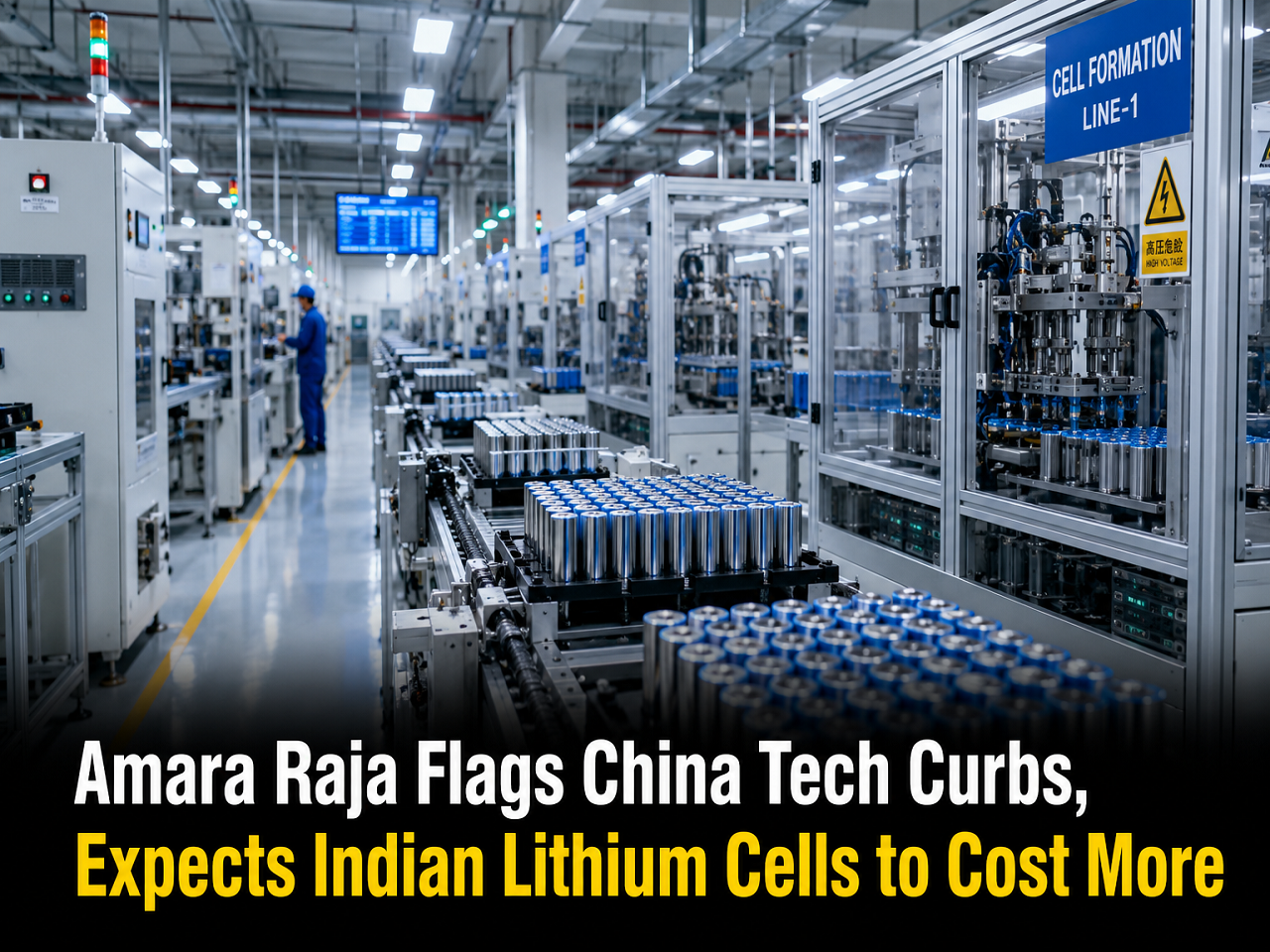 Amara Raja Flags China Tech Curbs, Expects Indian Lithium Cells to Cost More