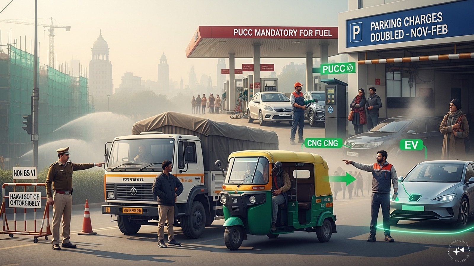 Delhi to block non-BS VI vehicles this winter, double parking charges from November